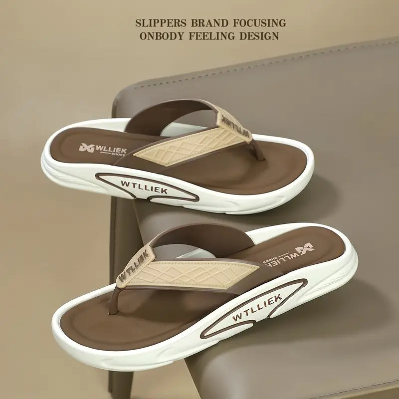 Chipos Stylish Men’s Black & White Slide Sandals – Adjustable Fit, Anti-Slip Sole, All-Day Comfort